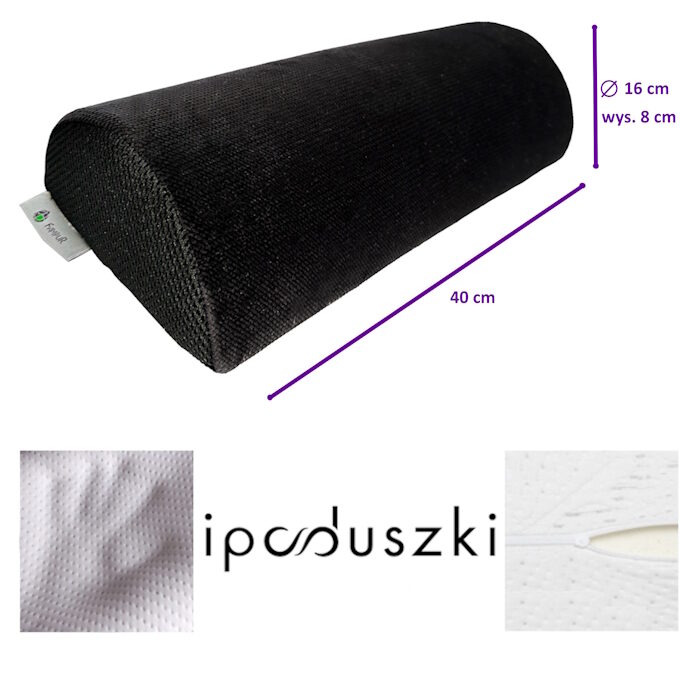 Półwałek czarny wymiary ipoduszki 700x800